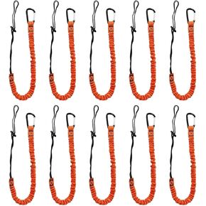 Tool Lanyard with Buckle Strap 5Pcs, 31.5 "-43.3" Extendable Length Tool Tether Lanyard with Carabiner and Adjustable Loop End, Scaffolding Roofing Fall Protection Tool Belts Accessories