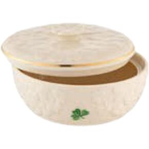Belleek Fields of Shamrocks Small Trinket Box - Keepsake Decorative Storage