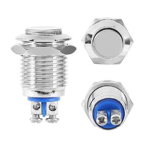 Momentary Metal Push Button Switch, Waterproof Start Button for 12mm 1/2" Mounting Hole