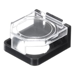 MECCANIXITY Stop Button Cover, 1.5"x1.7"x0.6" Round Transparent Push Button Switch Cover with Adhesive Black Base for Push Button 1pcs