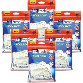 Dr. Fresh Kool Floss Picks 60 Count (6 Packs, 360 Counts)