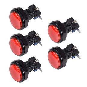 uxcell Game Push Button 46mm Round 12V LED Illuminated Push Button Switch with Micro Switch for Arcade Video Games Yellow 5pcs