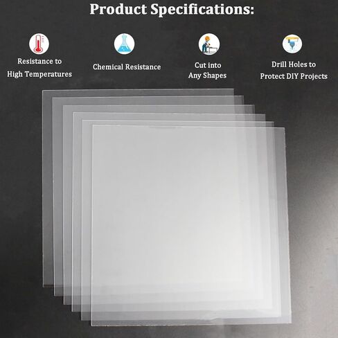 Plexiglass Sheets 12x12"x0.04" PET Sheet Panels Clear Acrylic Sheet Panels for Craft, Picture Frames, Sign Blank, DIY Display Project(6 Packs) in Saudi Arabia