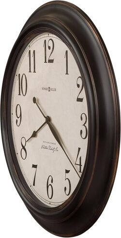 Howard Miller Coldwater Wall Clock II 549-472 – Aged Black Molded Frame with Bronze Highlights, Distressed Antique White Dial, Rustic Home Décor, Quartz Movement in Saudi Arabia