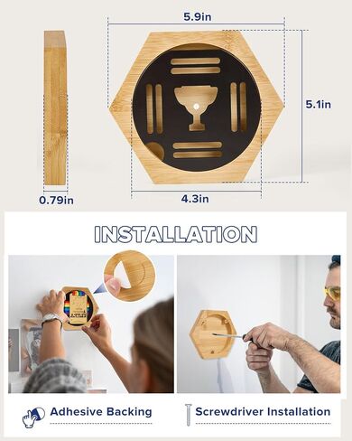 Medal Hanger Display,Hexagonal Bamboo Medal Holder Stand, Honeycomb Medal Hanger Display Case for Running, Swimming, Ball Games, and Any Competition (7PCS) in Saudi Arabia