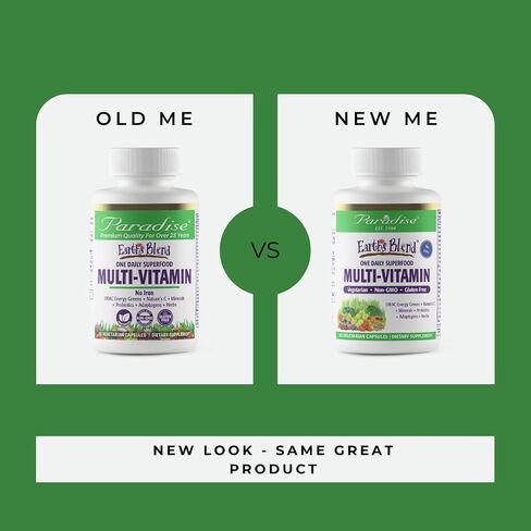 Paradise Herbs - Earth’s Blend® Superfood Multivitamin No Iron - Orac Energy Greens + Nature's C + Minerals + Probiotics + Adaptogens + Herbs | 30 Count in Saudi Arabia