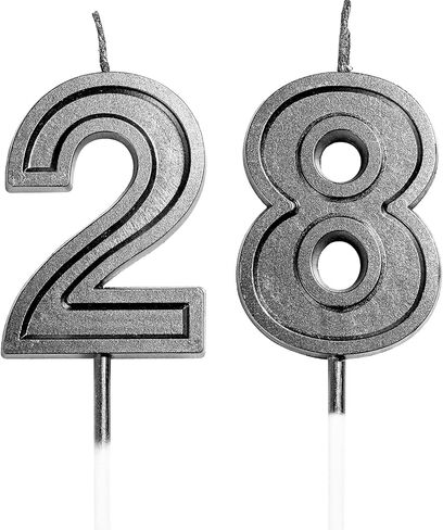 28th & 82nd Birthday Candles Number 28 82 Cake Topper Happy Birthday Decoration for Women Men Girls Boys Party Wedding Anniversary Celebration (Rose Gold) in Saudi Arabia