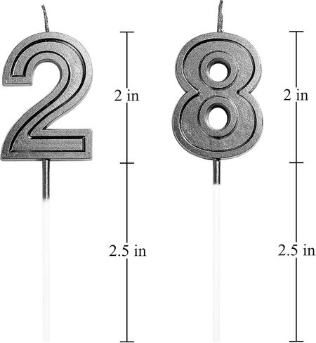 28th & 82nd Birthday Candles Number 28 82 Cake Topper Happy Birthday Decoration for Women Men Girls Boys Party Wedding Anniversary Celebration (Rose Gold) in Saudi Arabia