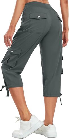 Women's Cargo Capris Pants Lightweight Quick Dry Hiking Pants Baggy Casual Outdoor Travel Cute Pants with 6 Pockets in Saudi Arabia