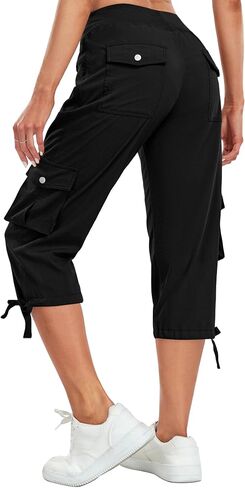 Women's Cargo Capris Pants Lightweight Quick Dry Hiking Pants Baggy Casual Outdoor Travel Cute Pants with 6 Pockets in Saudi Arabia