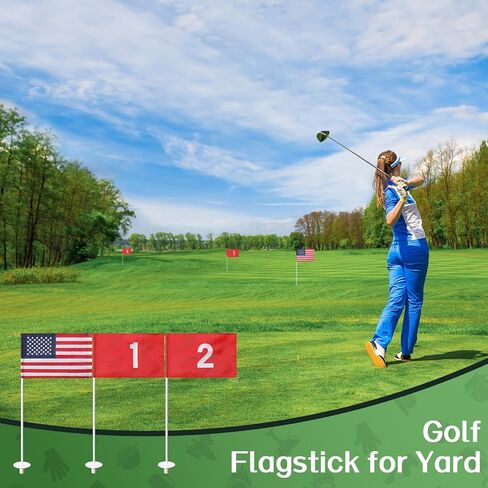 وضع الأعلام الخضراء، 3 عبوات من علم الجولف الأمريكي مع عمود قابل للفصل، عصا علم الجولف بطول 6 أقدام مع أعلام الجولف، مجموعة ثقب علم دبوس الجولف الأمريكي مع مسترد الكرة لممارسة الجولف في الفناء الخلفي in Kuwait