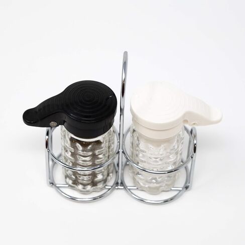 رجها مجانًا - 1.5 أونصة. هزازات ملح وفلفل زجاجية خالية من الرطوبة ومقاومة للرطوبة مع علبة معدنية من تمبلر هوم in Kuwait