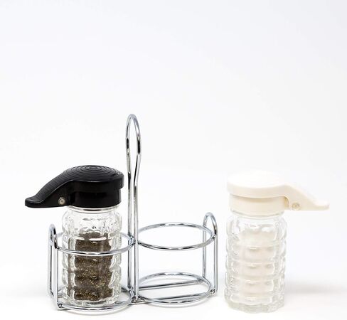 رجها مجانًا - 1.5 أونصة. هزازات ملح وفلفل زجاجية خالية من الرطوبة ومقاومة للرطوبة مع علبة معدنية من تمبلر هوم in Kuwait