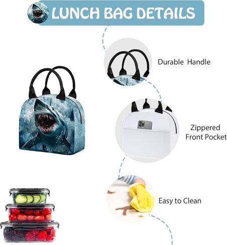 Shark 3PCS Backpack Set for Teens Elementary Middle High School, 17 Inch Lightweight Classic Backpack 3 in 1 Set for Girls Boys, Kids School Backpack with Lunch Box Pencil Case in Saudi Arabia