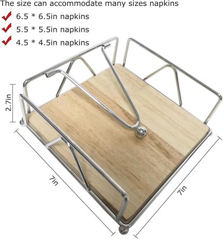 Napkin Holder for Table Modern Metal Flat Napkin Holders Square Paper Napkin Dispenser for Kitchen Table Dining Farmhouse (Black) in Saudi Arabia
