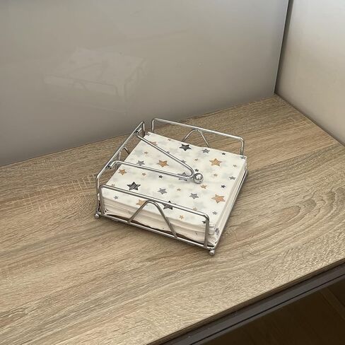 Napkin Holder for Table Modern Metal Flat Napkin Holders Square Paper Napkin Dispenser for Kitchen Table Dining Farmhouse (Black) in Saudi Arabia