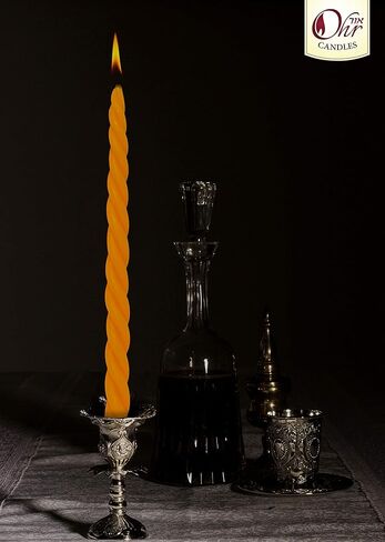 OHR CANDLES شمعة هافدالا من شمع العسل المضفر - شمعة شابات من شمع النحل النقي - هدية شابات يهودية - جديلة مستديرة - عبوة من قطعتين in Kuwait