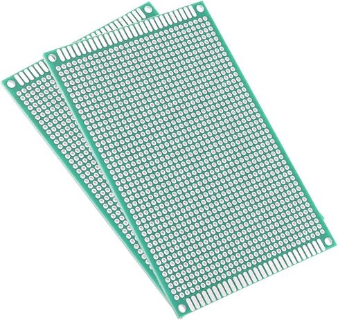 uxcell 2pcs 8x12cm Double Sided PCB Board Universal Printed Circuit Proto Board for DIY Soldering Electronic Projects Practice Test Circuit in Saudi Arabia