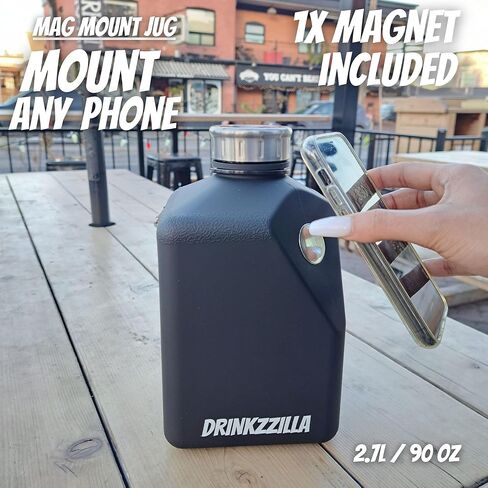 2.7L BPA-Free Jug with Magnetic Mount, Leakproof Cap, Strap - Hydration on the Go in Saudi Arabia
