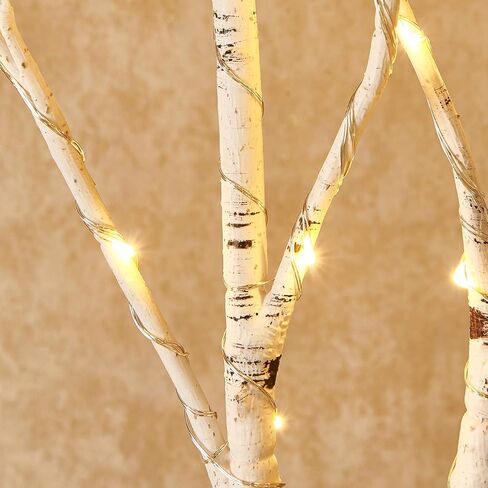 Hairui Lighted Artificial Twig Birch Tree Branch with Fairy Lights 30IN 100 LED Battery Operated Lighted Willow Branch for Home Christmas Decoration 2Set (Vase Excluded) in Saudi Arabia