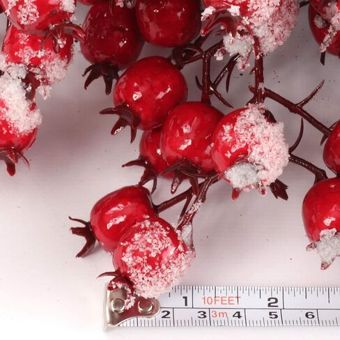 Iced Red Hawthorn Berry Wreath | 22" Wide | Indoor/Outdoor Use | Winter-Themed Wreaths | Christmas Accents | Home & Office Decor in Saudi Arabia