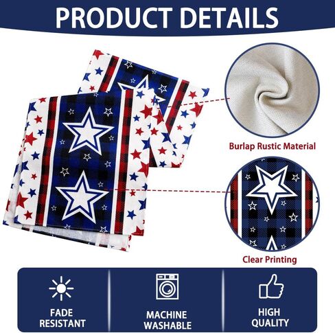 4th of July Table Runner, Stars Patriotic Memorial Day Table Runner Independence Day Kitchen Dining Table Decoration for Outdoor Indoor Home Party Decor 13 x 72 Inch in Saudi Arabia