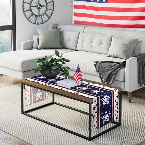 4th of July Table Runner, Stars Patriotic Memorial Day Table Runner Independence Day Kitchen Dining Table Decoration for Outdoor Indoor Home Party Decor 13 x 72 Inch in Saudi Arabia