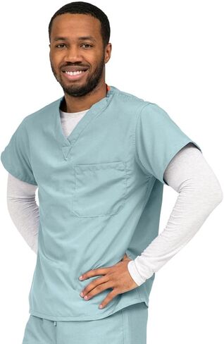 Medline 810JRLXXXL-CA PerforMAX Unisex Reversible V-Neck Scrub Top, 2 Pockets, Royal Blue, 3XL in Saudi Arabia