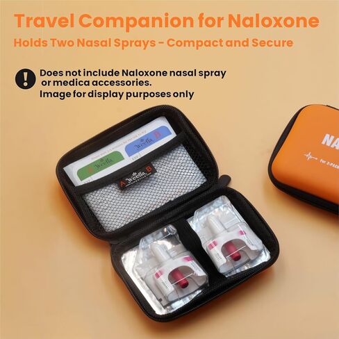 Nar-Keeper: Empty Naloxone Carry Case Kit for Nasal Spray 2 Pack, Opioid Overdose Hard Shell Travel Holder, Compact & Brightly Colored Pouch for Easy Locating in Emergencies (No Naloxone Included) in Saudi Arabia