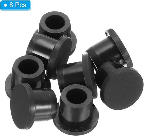 PATIKIL 10mm Diameter Rubber Hole Plugs, 8 Pcs Silicone Rubber Round Hole Stoppers for 9-10mm Hole, Black in Saudi Arabia