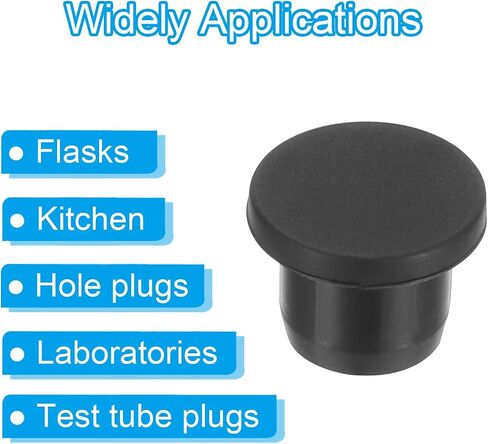 PATIKIL 10mm Diameter Rubber Hole Plugs, 8 Pcs Silicone Rubber Round Hole Stoppers for 9-10mm Hole, Black in Saudi Arabia