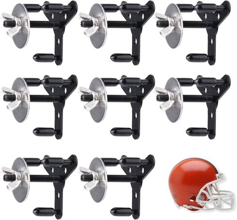 8 Pack Metal Football Helmet Wall Mount Display for Full or Mini Size Helmet, Hidden Floating Football Helmet Hanger Holder, Hardwares Included, Black in Saudi Arabia