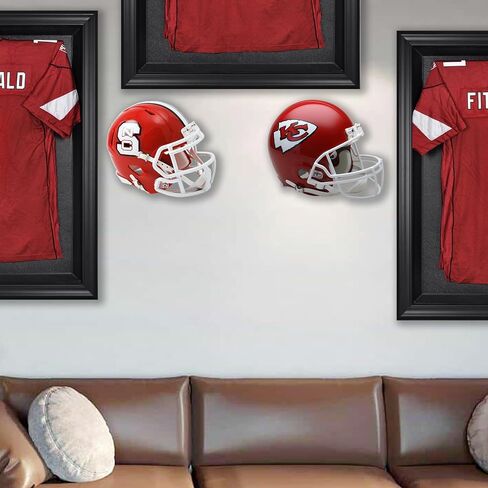 8 Pack Metal Football Helmet Wall Mount Display for Full or Mini Size Helmet, Hidden Floating Football Helmet Hanger Holder, Hardwares Included, Black in Saudi Arabia