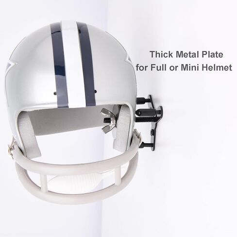 8 Pack Metal Football Helmet Wall Mount Display for Full or Mini Size Helmet, Hidden Floating Football Helmet Hanger Holder, Hardwares Included, Black in Saudi Arabia