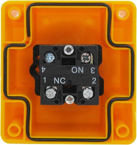 mxuteuk 22mm 1NC 1NO Red Mushroom Emergency Stop Push Button Switch AC 660V 10A Switch Station Box，1 Years Warranty HB2-ES545-BOX-Y in Saudi Arabia
