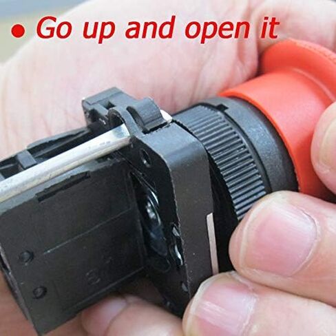 mxuteuk 22mm 1NC 1NO Red Mushroom Emergency Stop Push Button Switch AC 660V 10A Switch Station Box，1 Years Warranty HB2-ES545-BOX-Y in Saudi Arabia