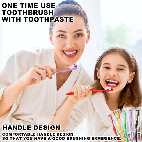 20pcs Disposable Toothbrushes with Toothpaste,Single Use Toothbrush with Toothpaste Individually Wrapped Disposable Travel Toothbrushes Kit Bulk for Homeless,Airbnb,Hotel,Guests(5 Colors) in Saudi Arabia