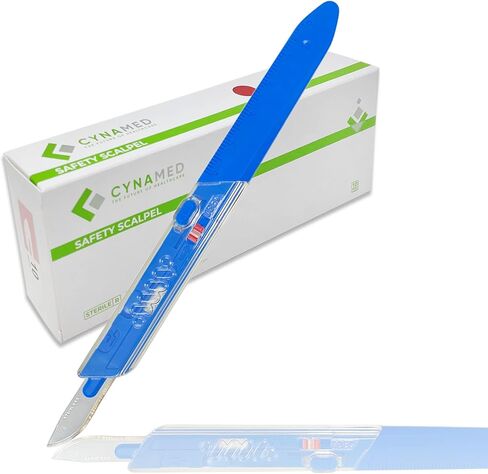 Cynamed Premium Disposable Scalpel w/Retractable Blade and Measurement Scales for Craft, Dermaplaining, Dermatology, Podiatry, Laboratory, Surgical, Dental, Veterinary & More (#15) in Kuwait