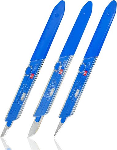 Cynamed Premium Disposable Scalpel w/Retractable Blade and Measurement Scales for Craft, Dermaplaining, Dermatology, Podiatry, Laboratory, Surgical, Dental, Veterinary & More (#15) in Kuwait