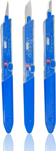 Cynamed Premium Disposable Scalpel w/Retractable Blade and Measurement Scales for Craft, Dermaplaining, Dermatology, Podiatry, Laboratory, Surgical, Dental, Veterinary & More (#15) in Kuwait