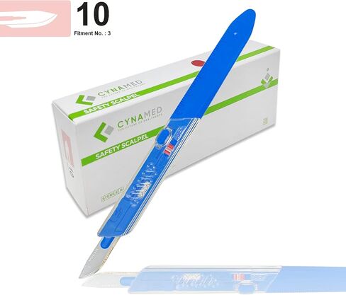 Cynamed Premium Disposable Scalpel w/Retractable Blade and Measurement Scales for Craft, Dermaplaining, Dermatology, Podiatry, Laboratory, Surgical, Dental, Veterinary & More (#15) in Kuwait
