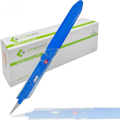 Cynamed Premium Disposable Scalpel w/Retractable Blade and Measurement Scales for Craft, Dermaplaining, Dermatology, Podiatry, Laboratory, Surgical, Dental, Veterinary & More (#15) in Saudi Arabia
