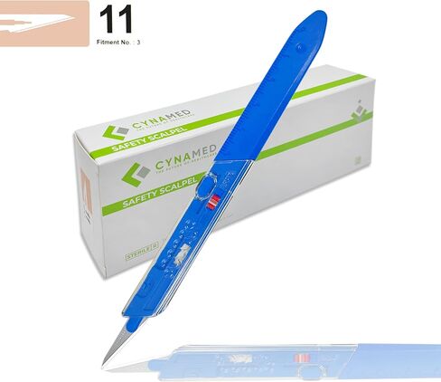 Cynamed Premium Disposable Scalpel w/Retractable Blade and Measurement Scales for Craft, Dermaplaining, Dermatology, Podiatry, Laboratory, Surgical, Dental, Veterinary & More (#15) in Saudi Arabia