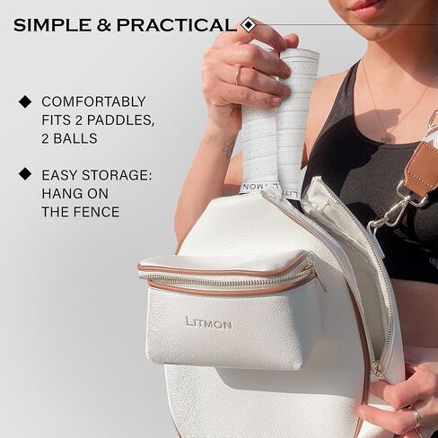 Pickleball Paddle Bag Leather Crossbody with Adjustable Fashionable Strap and Fence Hook in Saudi Arabia
