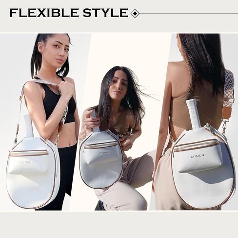 Pickleball Paddle Bag Leather Crossbody with Adjustable Fashionable Strap and Fence Hook in Saudi Arabia