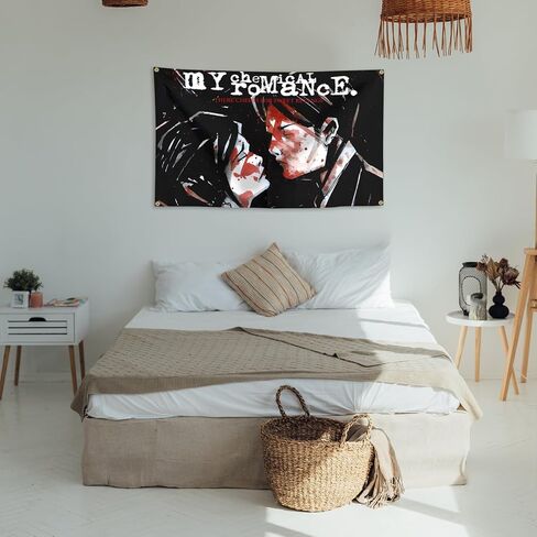 JaHMu My Album Cheical Rock Music Romance Cartoon Fun Tapestry 3 × 5FT Bedroom, Living Room, Door And Window Man Cave Decoration With 4 Brass Locking Rings in Saudi Arabia