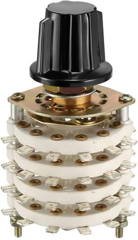 uxcell 4P8T 4 Pole 8 Position 4 Deck Band Channel Rotary Switch Selector with Knob in Saudi Arabia