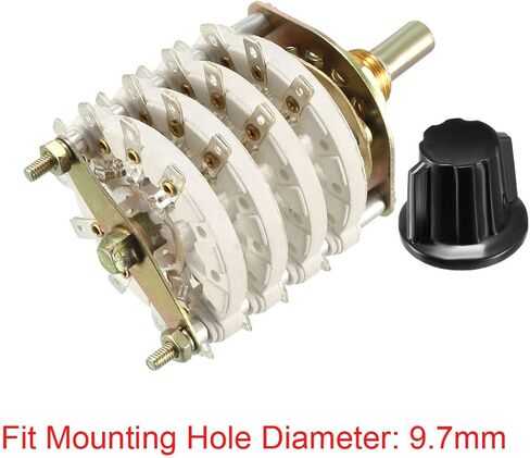 uxcell 4P8T 4 Pole 8 Position 4 Deck Band Channel Rotary Switch Selector with Knob in Saudi Arabia