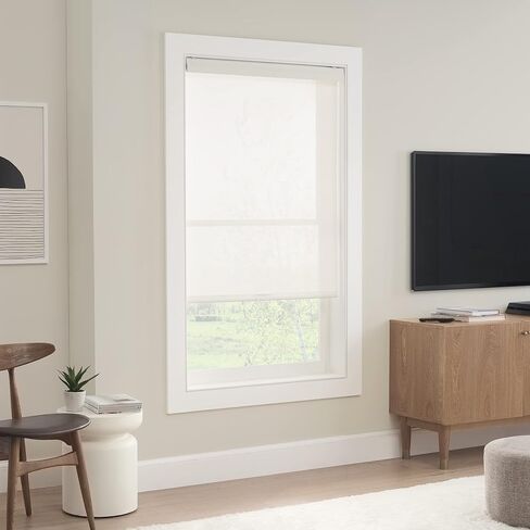 ECLIPSE Solar Modern Cordless Light Filtering Privacy Window Roller Shade for Bedroom or Living Room (1 Pack), 23 in x 72 in, Black in Saudi Arabia