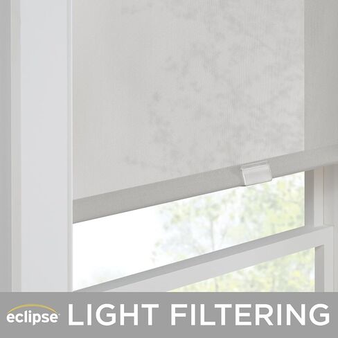 ECLIPSE Solar Modern Cordless Light Filtering Privacy Window Roller Shade for Bedroom or Living Room (1 Pack), 23 in x 72 in, Black in Saudi Arabia